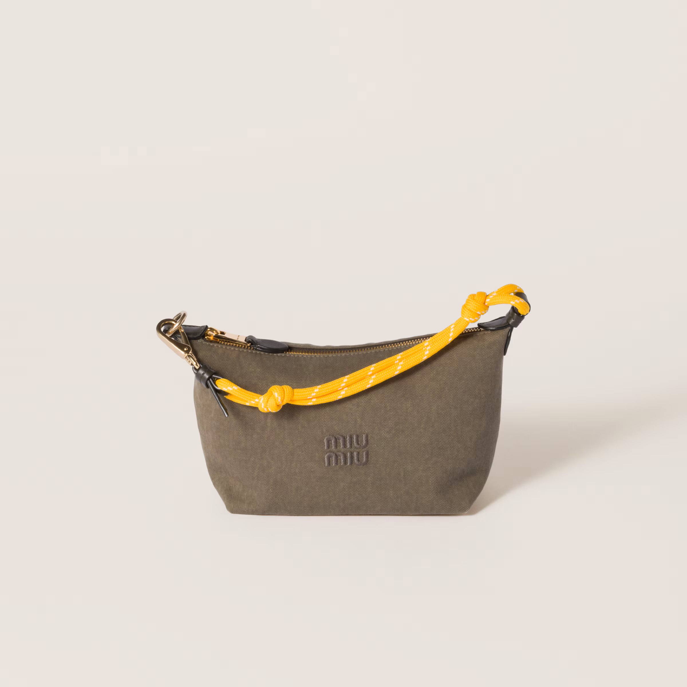 Miu Miu Gabardine Mini Bag (Olive Green/Yellow)