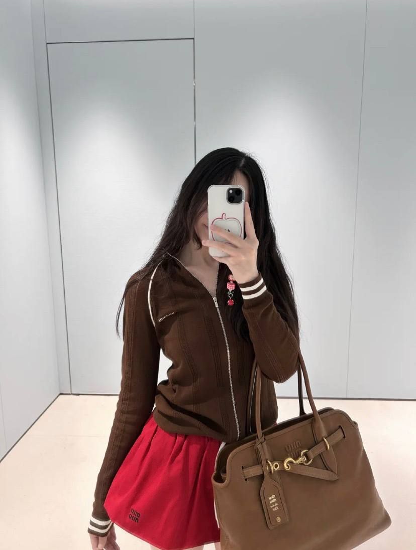 Miu Miu хлопковая кофта (цвет какао)