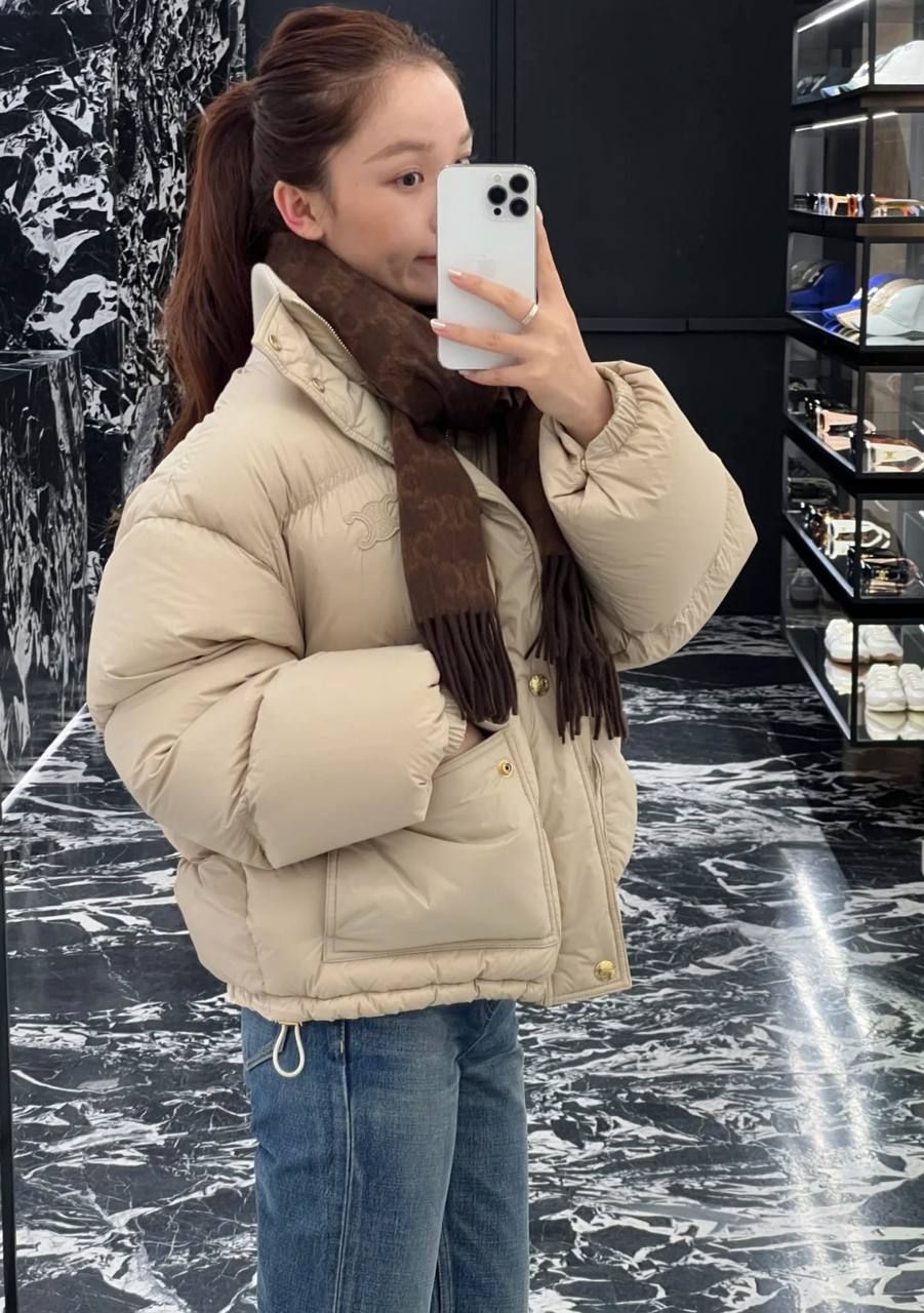 Celine Пуховик CELINE 2025 с логотипом Триумфальной арки